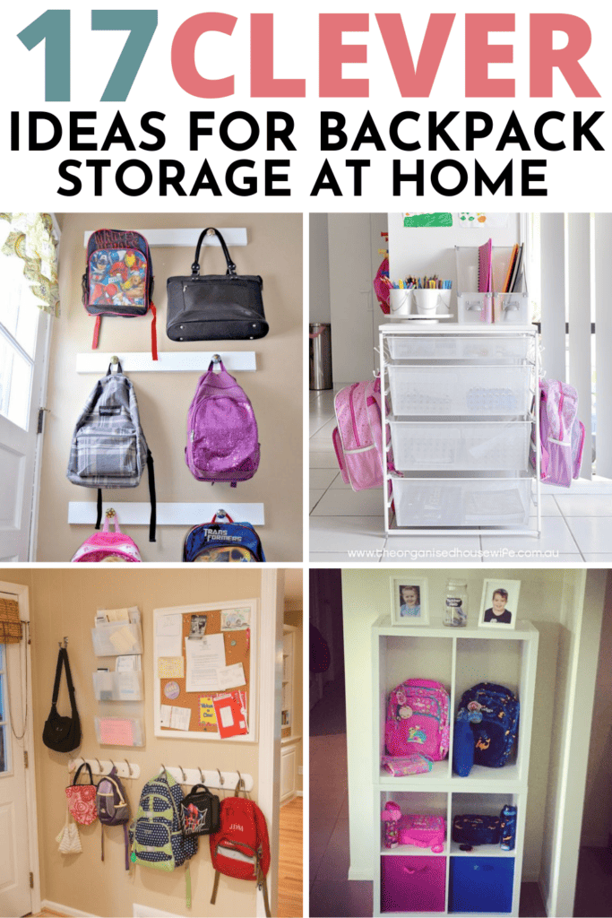 17 Clever Ideas For Backpack Storage At Home To Recreate! - School Run  Messy Bun