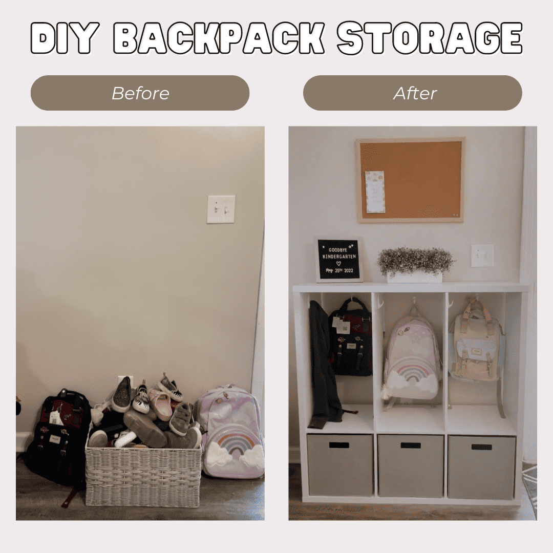 Easy DIY Backpack Storage and Organization Using a Cube Organizer ...