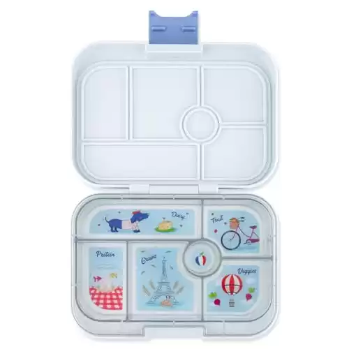 Yumbox Original - Leakproof 5-Compartment Bento Lunchbox for Kids (2-7 Years), Easy-Open Latch, Optimal Portion Sizes & Dishwasher Safe Tray (Hazy Gray)