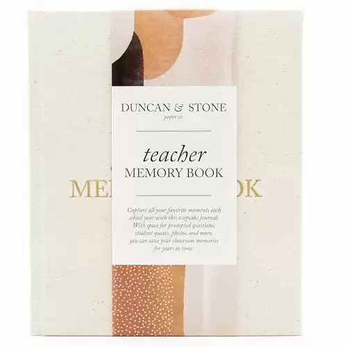 DUNCAN & STONE PAPER CO. Teacher Memory Book (130 Pages) 20 Years Of Memories Book For Teacher From Students - Teacher Notebook Journal - Teacher Appreciation Gifts Journal