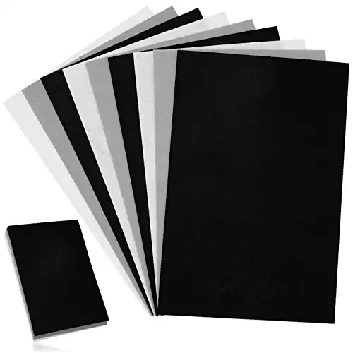 Whaline 18Pcs Felt Fabric Sheets Soft Thick Assorted Black Grey White Craft Felt Pack for DIY Craft Sewing Patchwork Art Projects, 3 Colors, 7.9 x 11.8 Inch