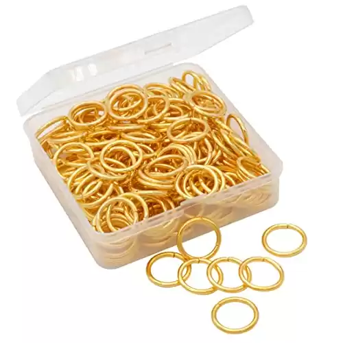 Auvoau 100Pcs Open Jump Rings 18mm Gold Jewelry Connectors for Jewelry Findings Making Supplies,Bracelets,Keychain,Necklace,Anklets,Arts and Crafts (Gold)