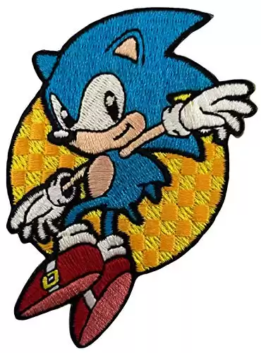 Leaping Sonic - Classic Sonic The Hedgehog Iron On Patch