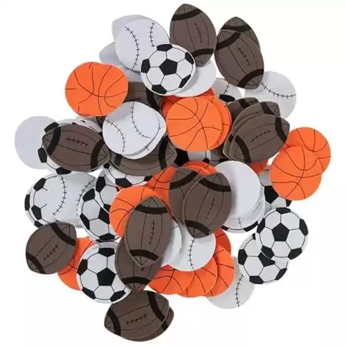 Mini Sports Balls Foam Sticker Set - 100 Pieces