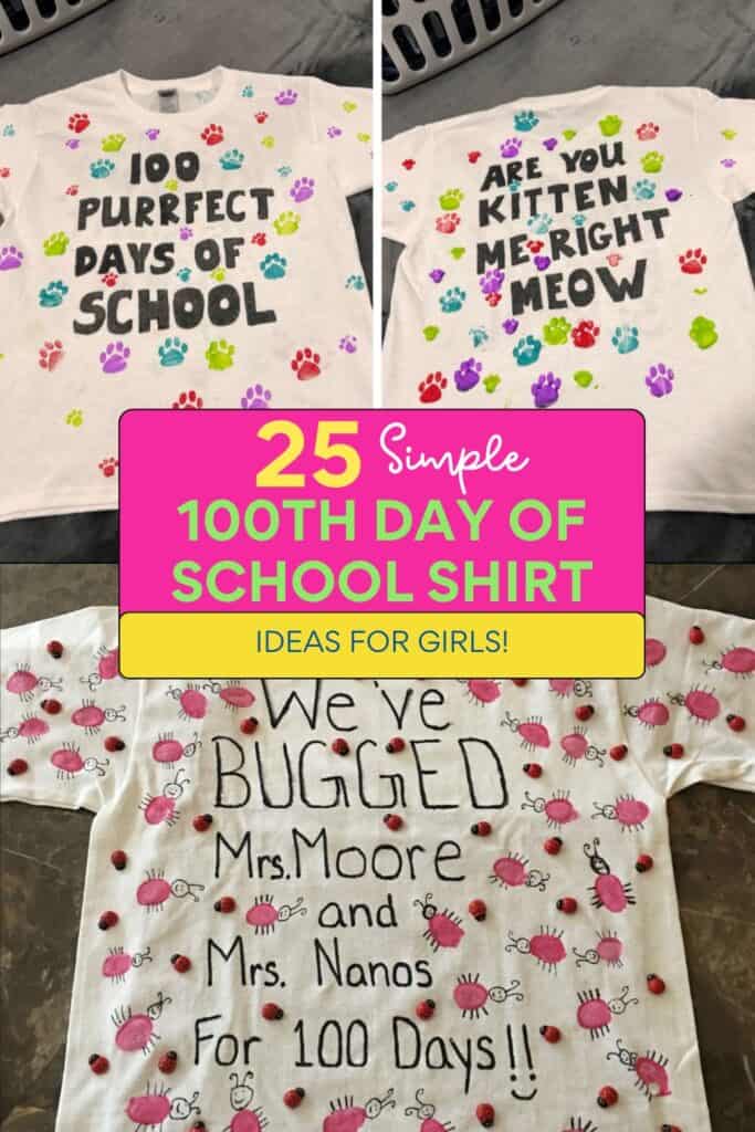 Cute & Simple 100th Day of School Shirt Ideas for Girls